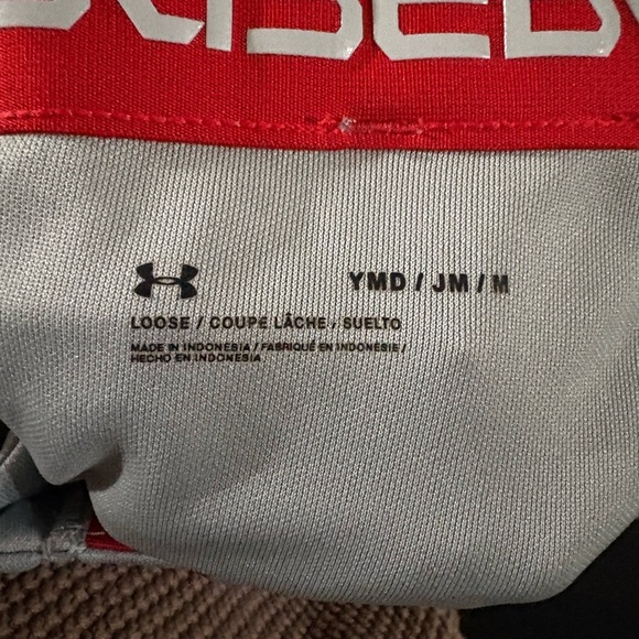 Under Armour Red and Gray Youth Baseball Pants - Picture 2 of 3